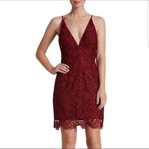 open lace back dress Dress The Population Callie A-Line Dress
